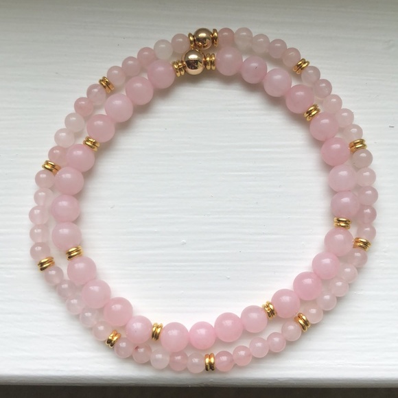 Lori D Designs Jewelry - Rose Quartz Anklet & Bracelet Set